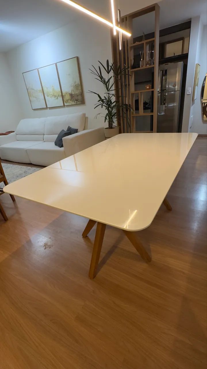 Mesa sala de jantar madeira super resistente até 8 lugares  - Foto 2