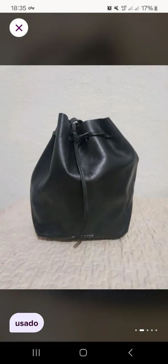 Bolsa Saco Beatnik and son, couro legítimo 