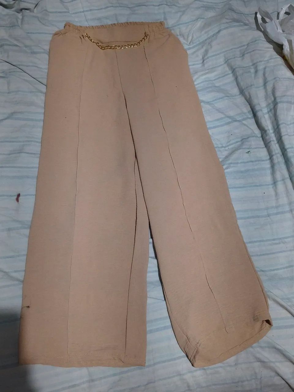Calça pantalona bege  - Foto 5