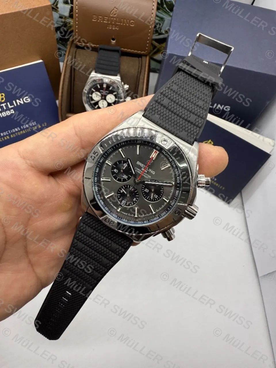 Breitling Chronomat 44mm + Caixa Completa - Várias Cores - Foto 4