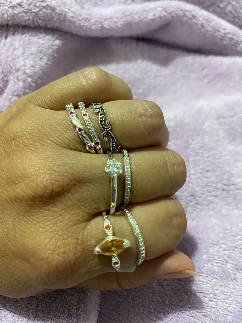 Kit de anéis em prata 925 novas - Foto 4