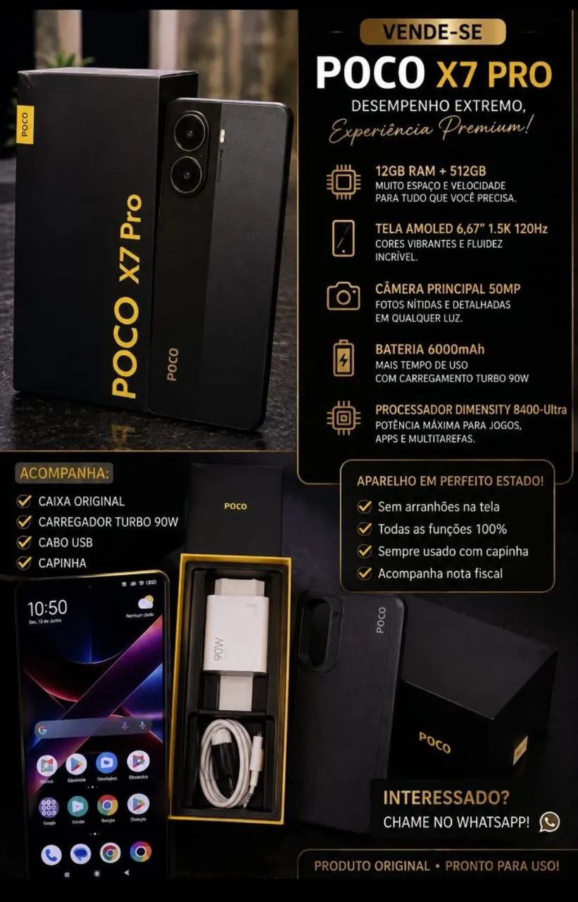 Celular poço X7 novo