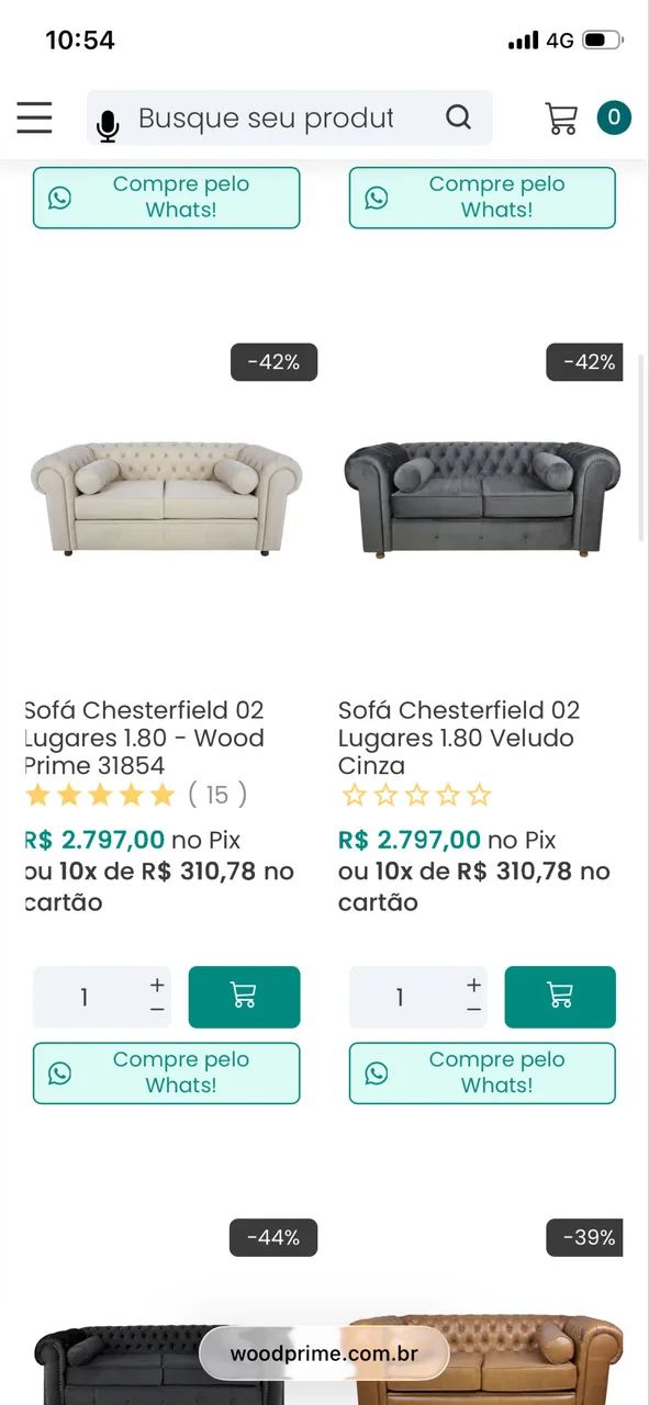 sofá chesterfield 2 lugares wood prime  - Foto 3