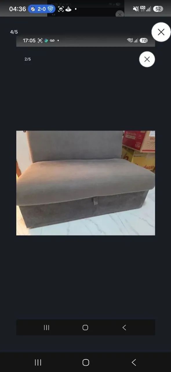 Sofá cama cinza tá perfeito. R$550,00.