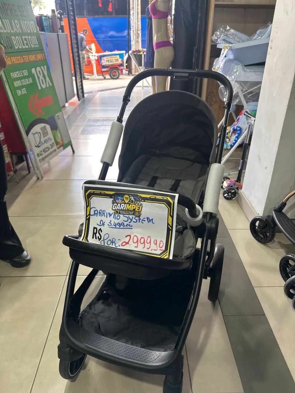 Carrinho de Bebê com Moisés System - 2 em 1 - Completo e novo