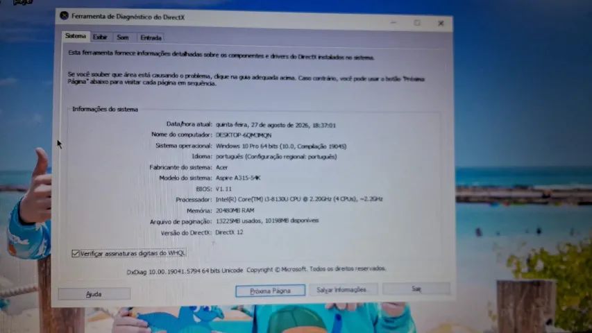 NOTEBOOK ACER ASPIRE 3 A315-54K