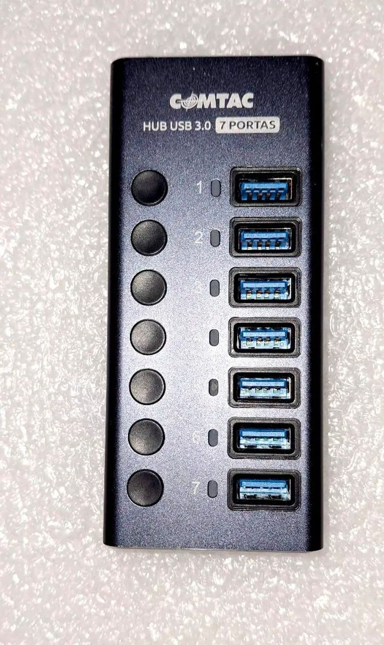 HUB USB 7 PORTAS 3.2 COM INTERRUPTORES INDIVIDUAIS - Foto 2