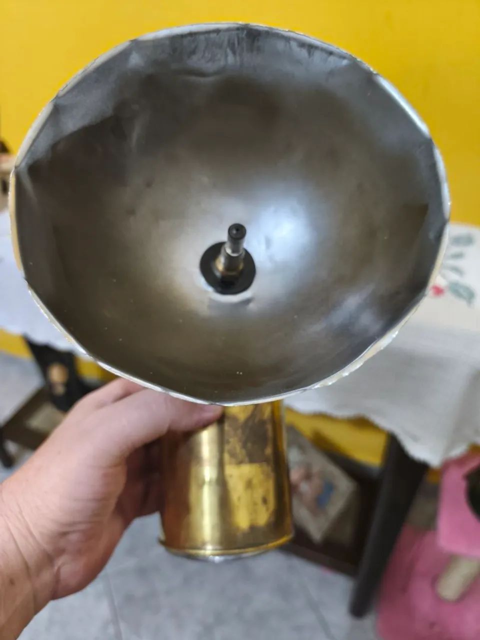 Lampião a carbureto em latão original - Foto 5