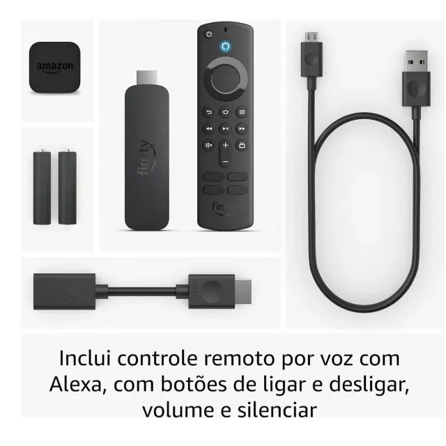 Fire TV Stick 4K Fire OS Android Amazon 8GB WIFI 6 Lacrado - Foto 4