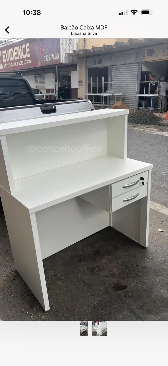 Balcão Caixa MDF 1.20x60 duas gavetas 