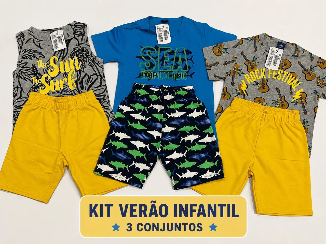 Kit 3 conjuntos infantil menino 