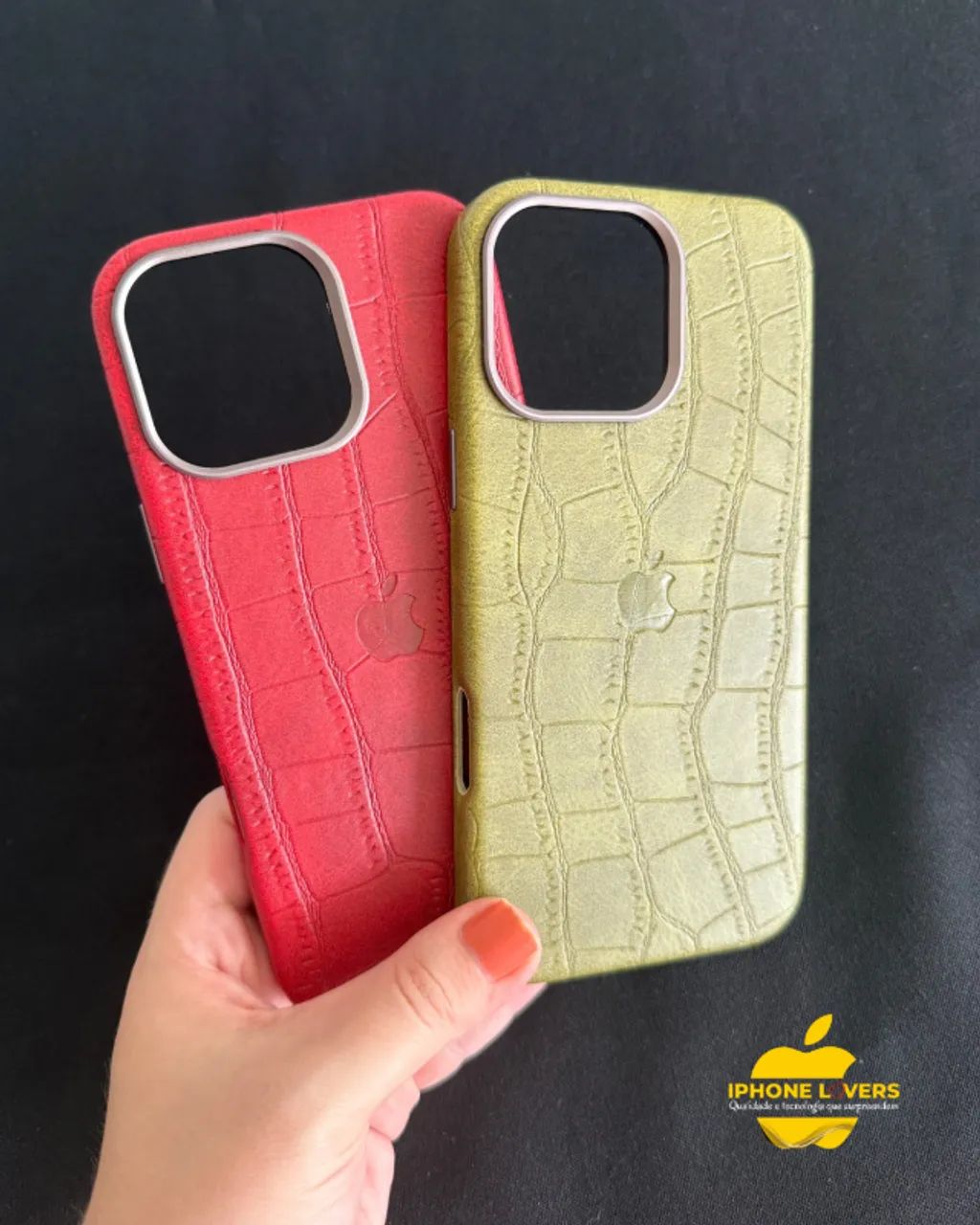 Case de Couro Croco iPhone 16 Pro Max