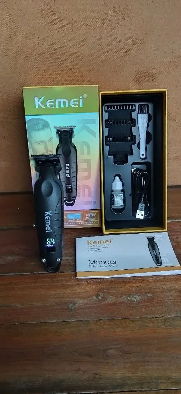 Máquina de Acabamento e Barbear Kemei 2293 Profissional Nova Lacrada Sem Uso  - Foto 2