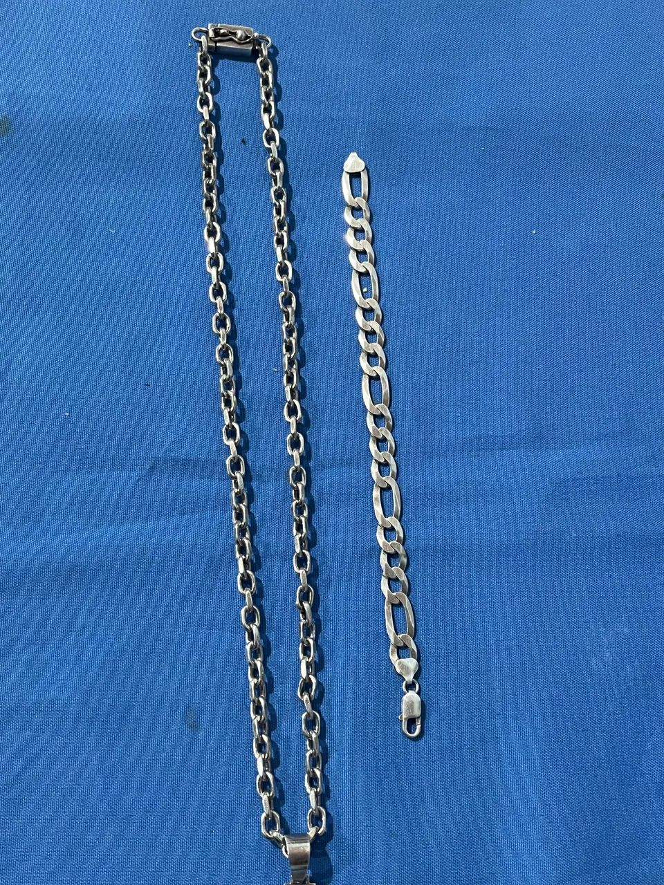Kit de Prata - Cordão, Pulseira e Pingente de Crucifixo - Foto 5