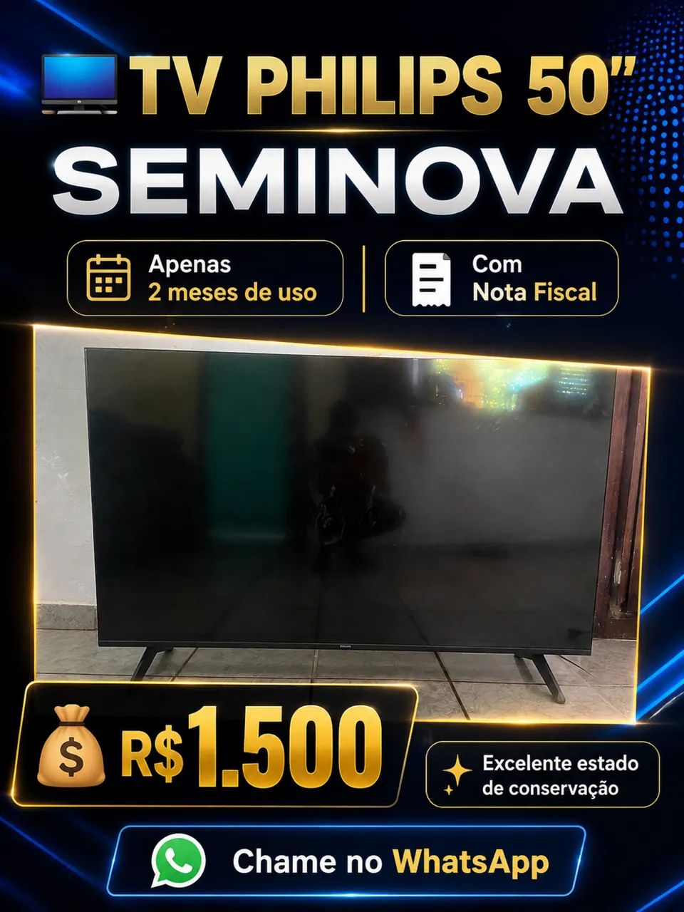 Tv 50 polegadas semi nova , 2 meses de uso - Foto 4
