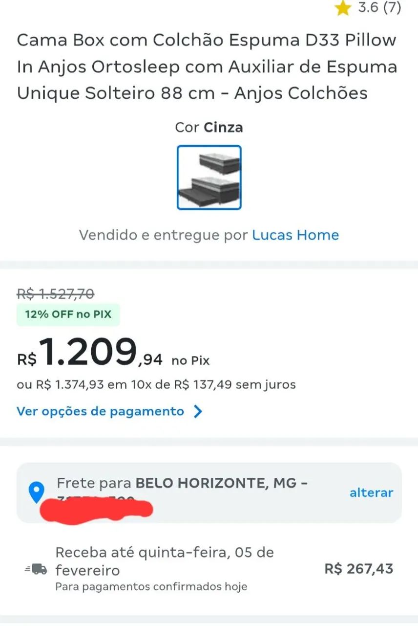 Cama box colchão espuma D33 com colchão auxiliar - Foto 2