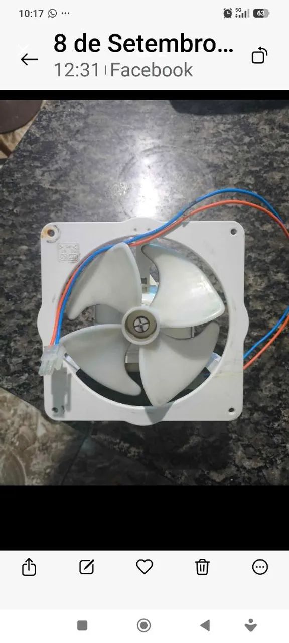 Ventoinha de geladeira Brastemp 