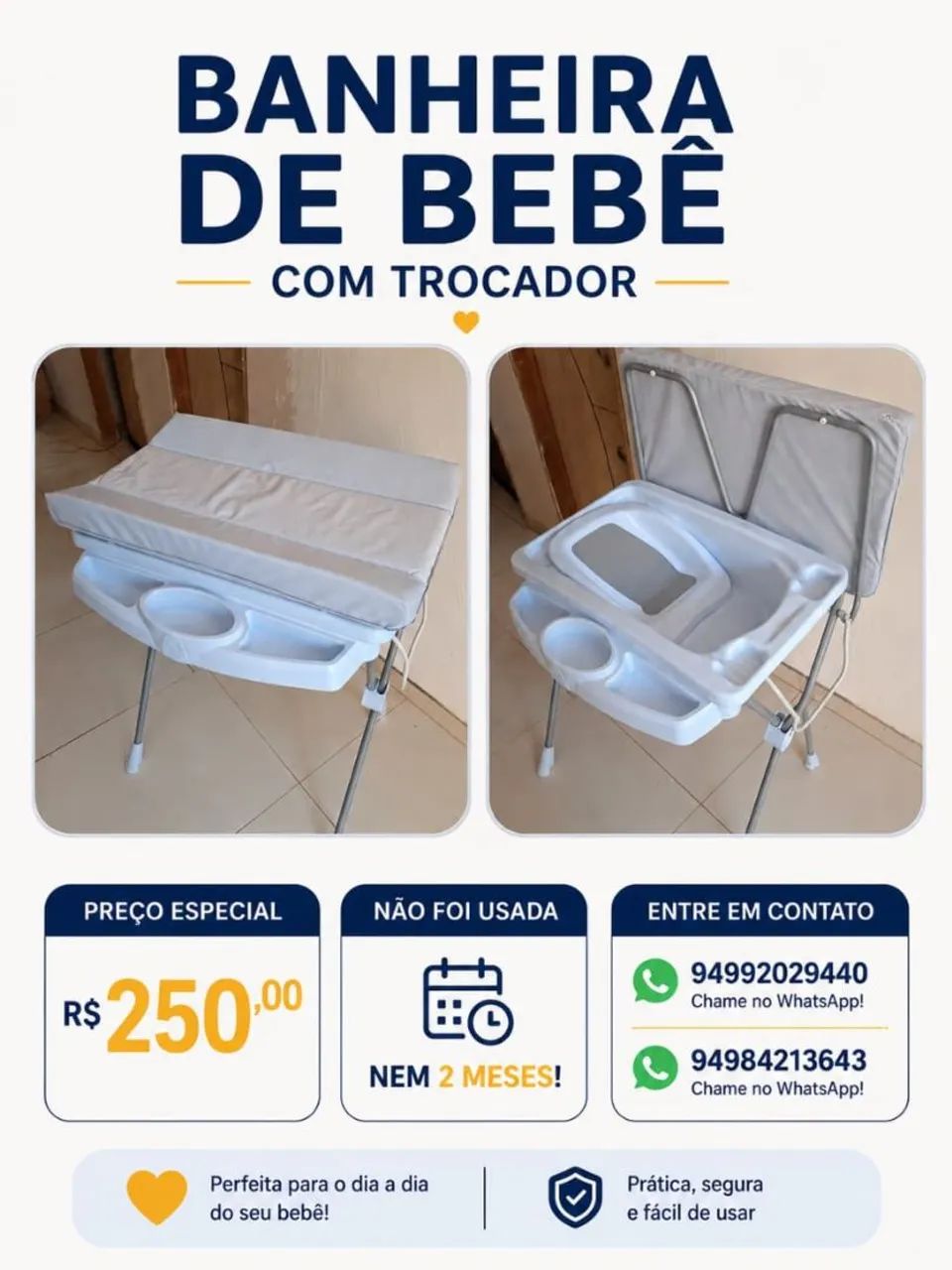 Banheira com trocador 