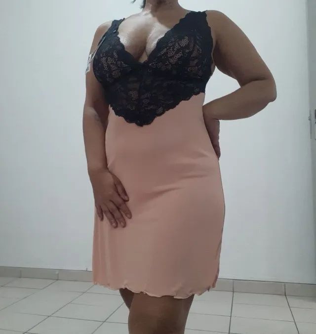 camisola nova de poliamida com renda tamanho 38 luma - Foto 4