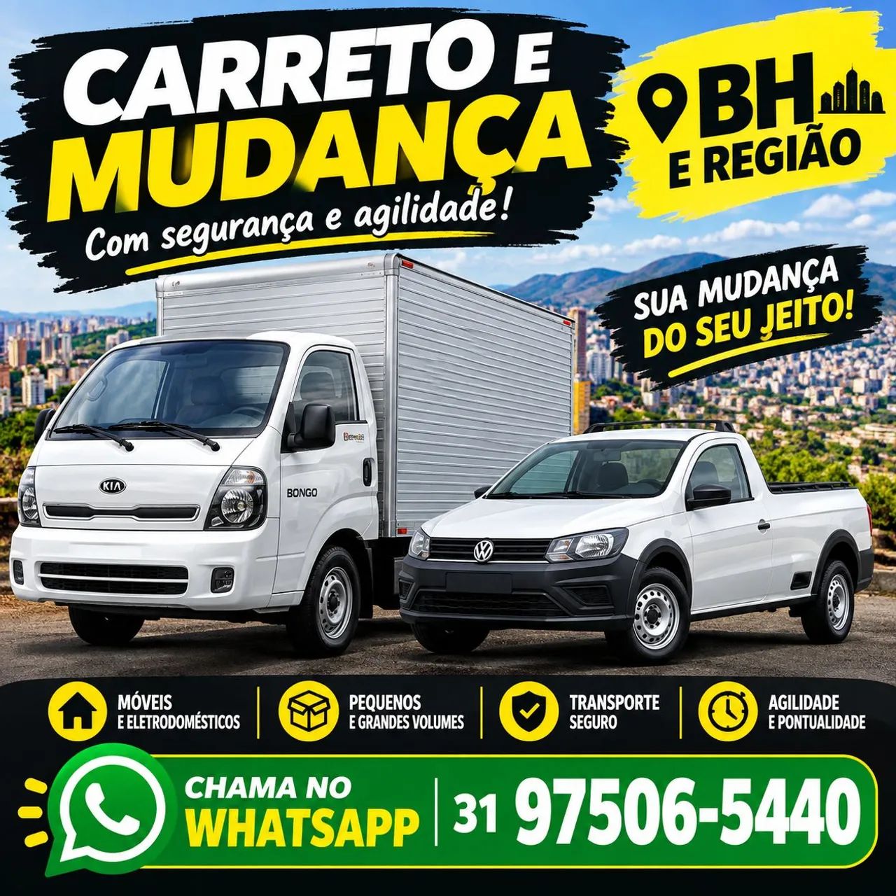 Mudança e carreto! Pra hoje!