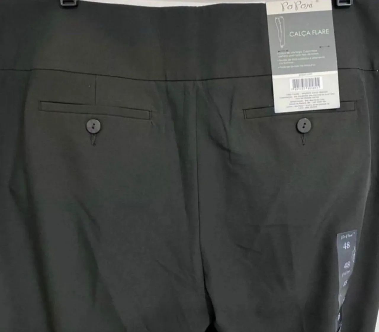 nova! calça flare preta 48 tipo alfaiataria - Foto 2