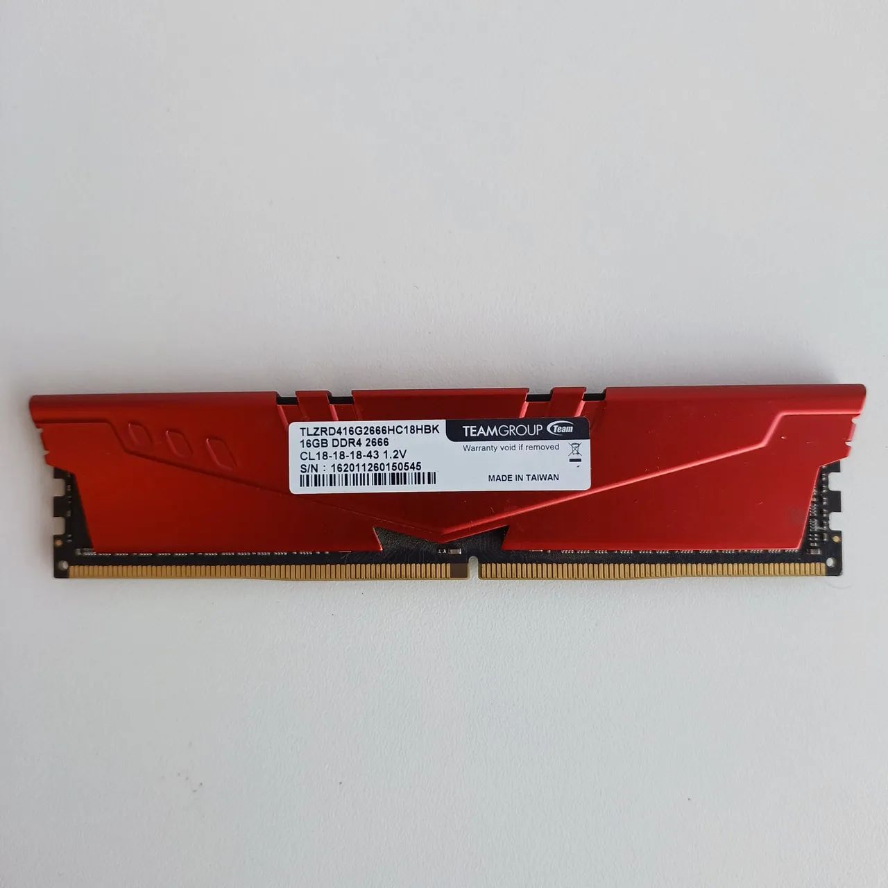 Memória RAM Desktop Gamer Team Group T-Force Vulcan Z 16GB DDR4 2666Mhz Red - DEFEITO - Foto 2