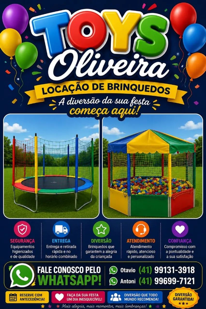 Brinquedos para locação 