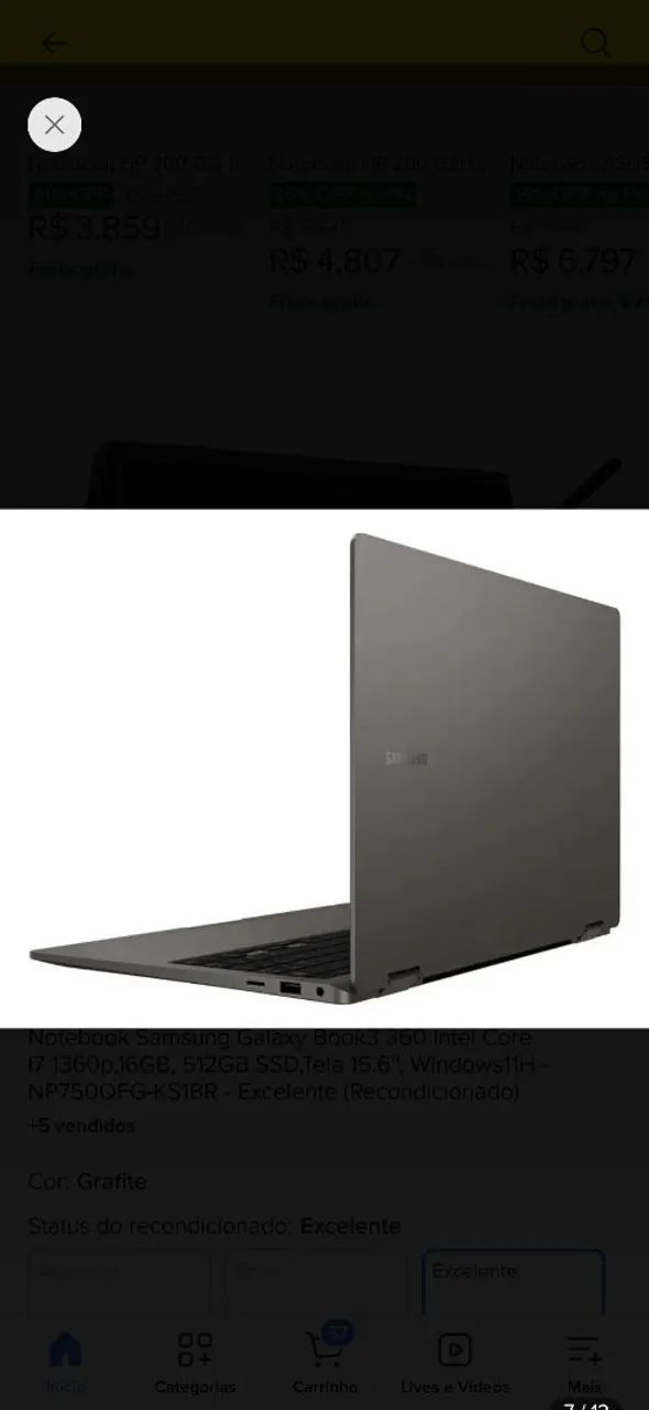 Computador Samsung Galaxy Book 3 360° 16"