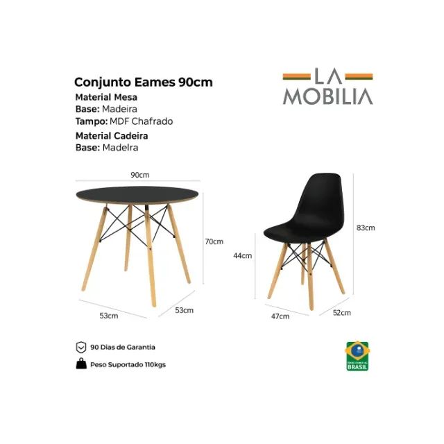 Mesa de jantar Eiffel com 4 cadeiras - Em ótimo estado . - Foto 4