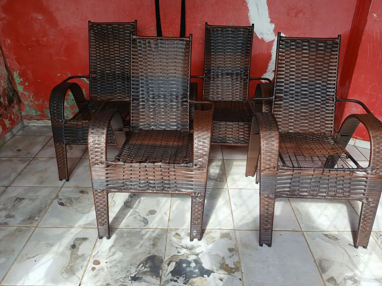 Conjunto de cadeiras para área interna