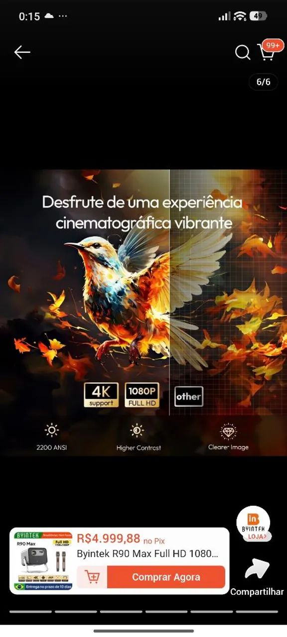 Projetor byintek r90 max  - Foto 2