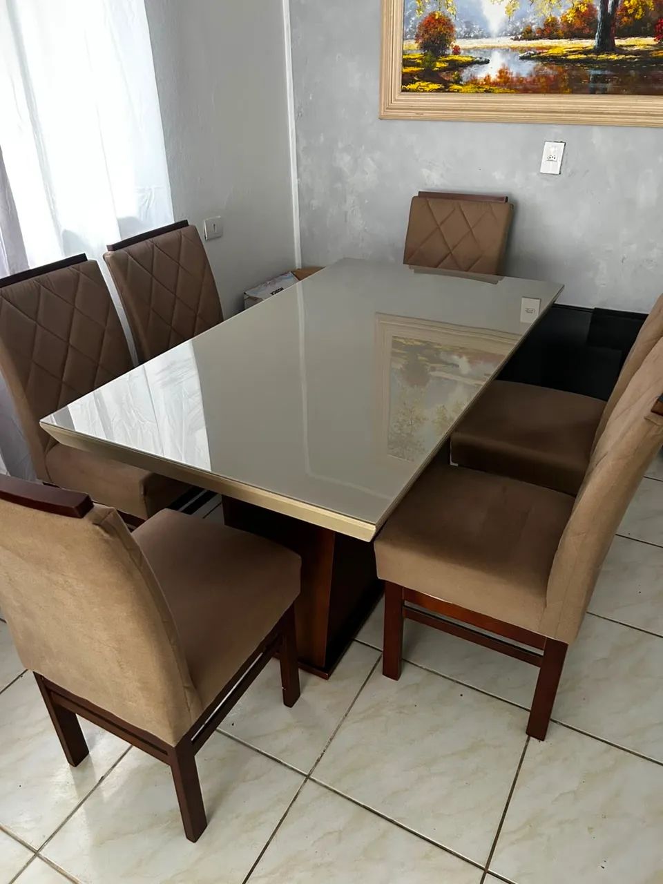 Mesa com tampa de vidro - Foto 3