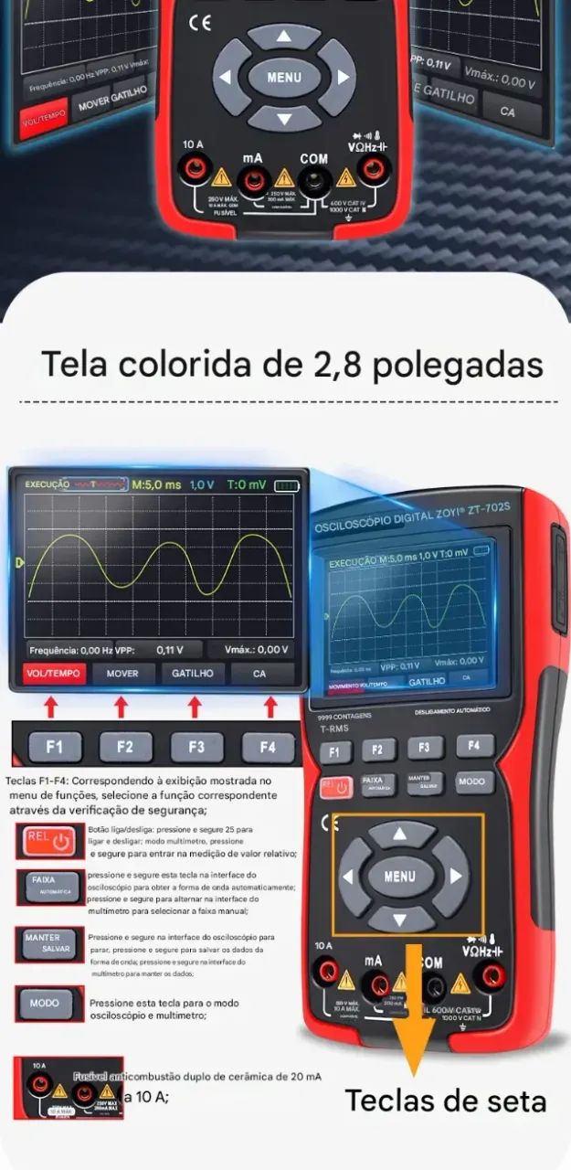 Multimetro Osciloscopio - Top de Linha - Novo - Foto 4
