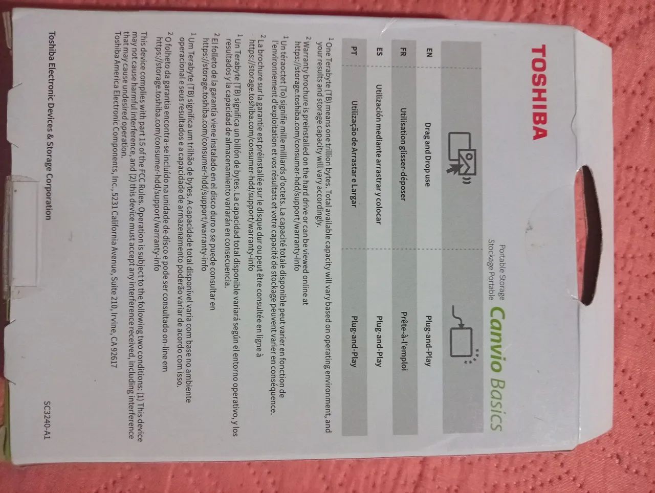 HD externo toshiba 1tb canvio basics - Armazenamento - Cidade