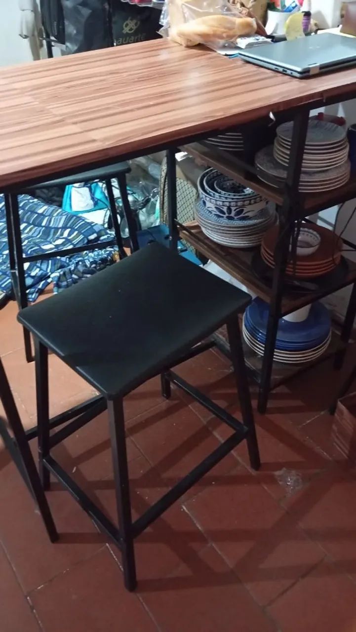 Mesa de madeira e ferro - Foto 2
