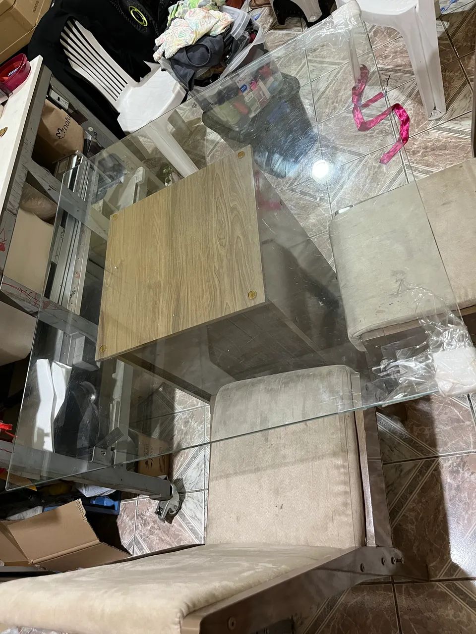 Mesa tampo de vidro