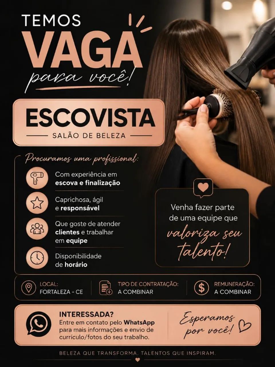 Vaga de emprego para cabeleireiro 