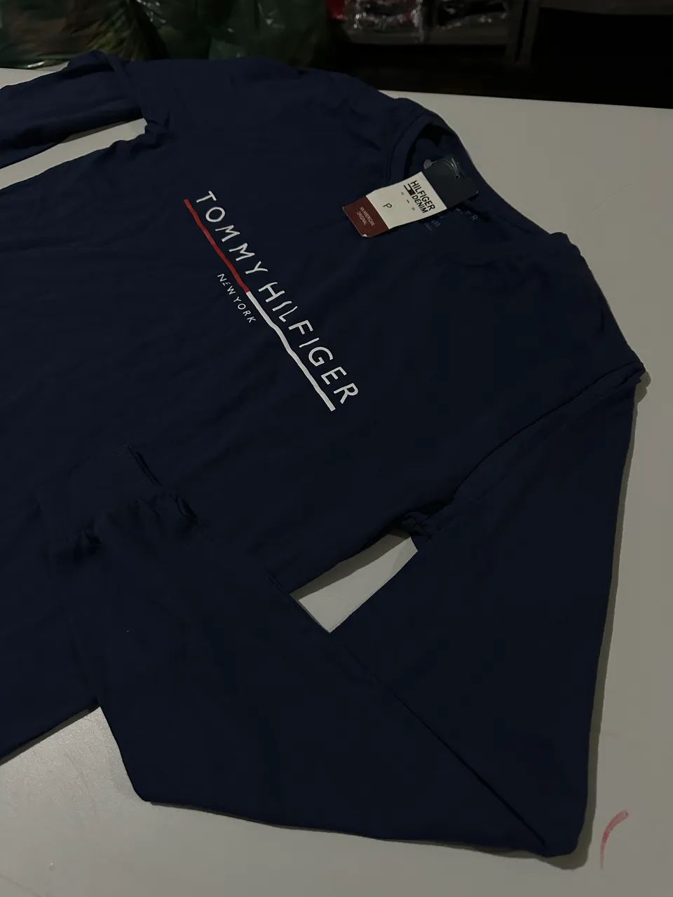 Manga Longa Tommy Hilfiger Azul Marinho - Foto 3