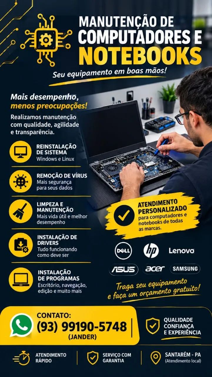 Manutenção de Notebooks e Computadores 