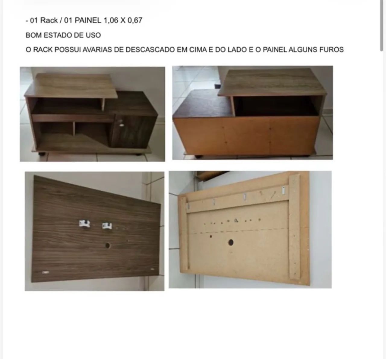 Rack com painel 