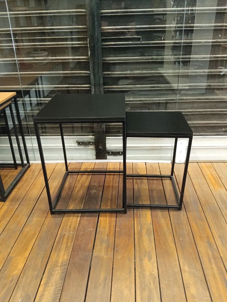 Jogo de Mesas Ninho Estilo Industrial-Conjunto com 3 peças  - Foto 3