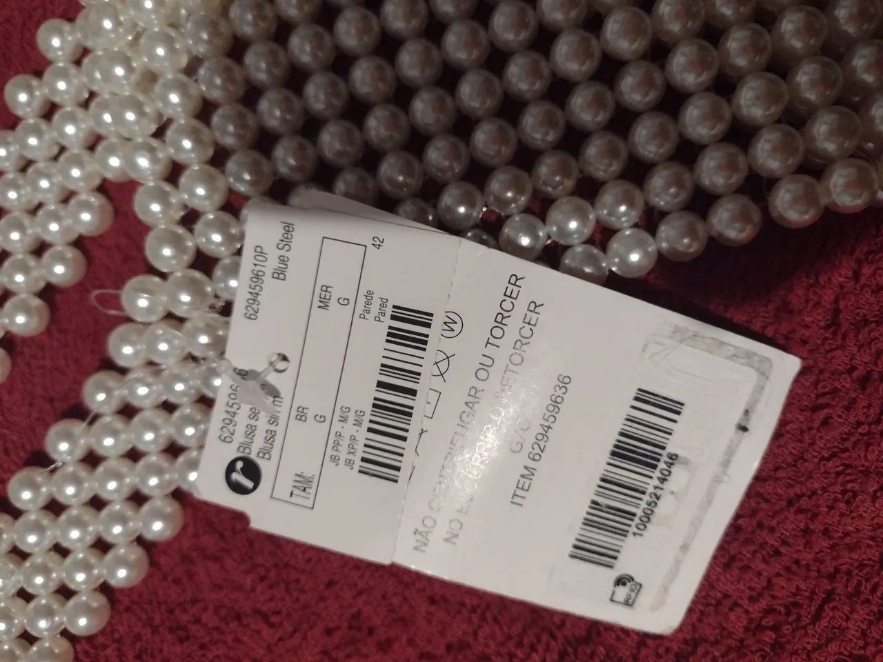 Croped top feito com pérolas , novo, um luxo  - Foto 4