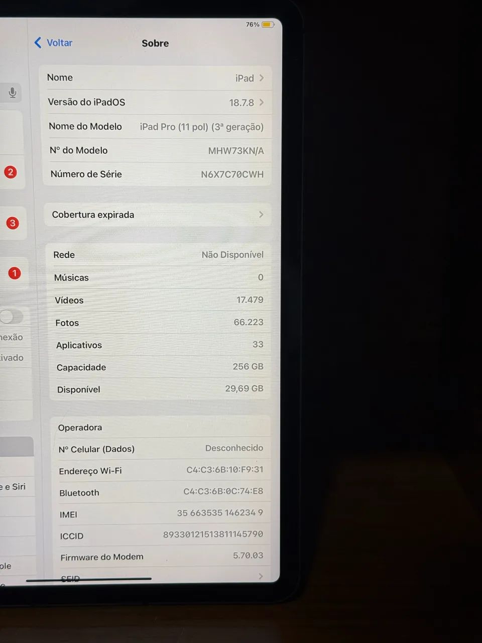 IPAD PRO 3a GERAÇÃO M1 256 GB COM TECLADO E CHIP - Foto 5