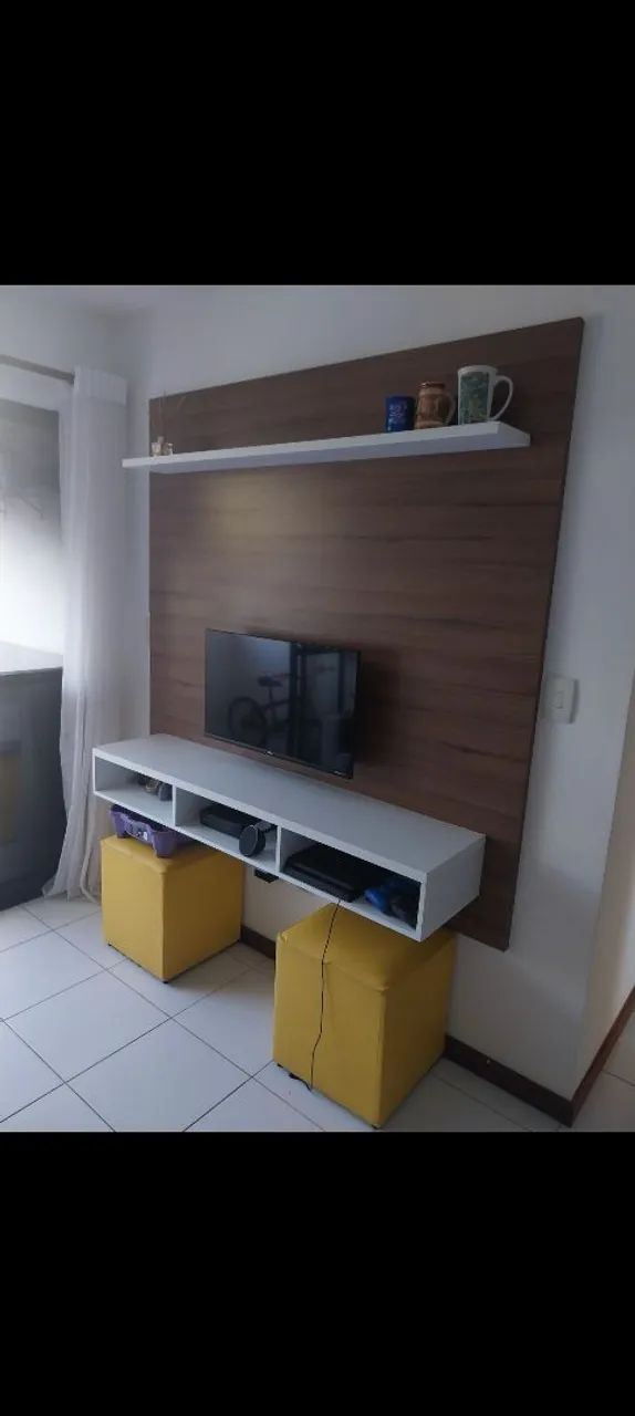 Rack com painel + pufes