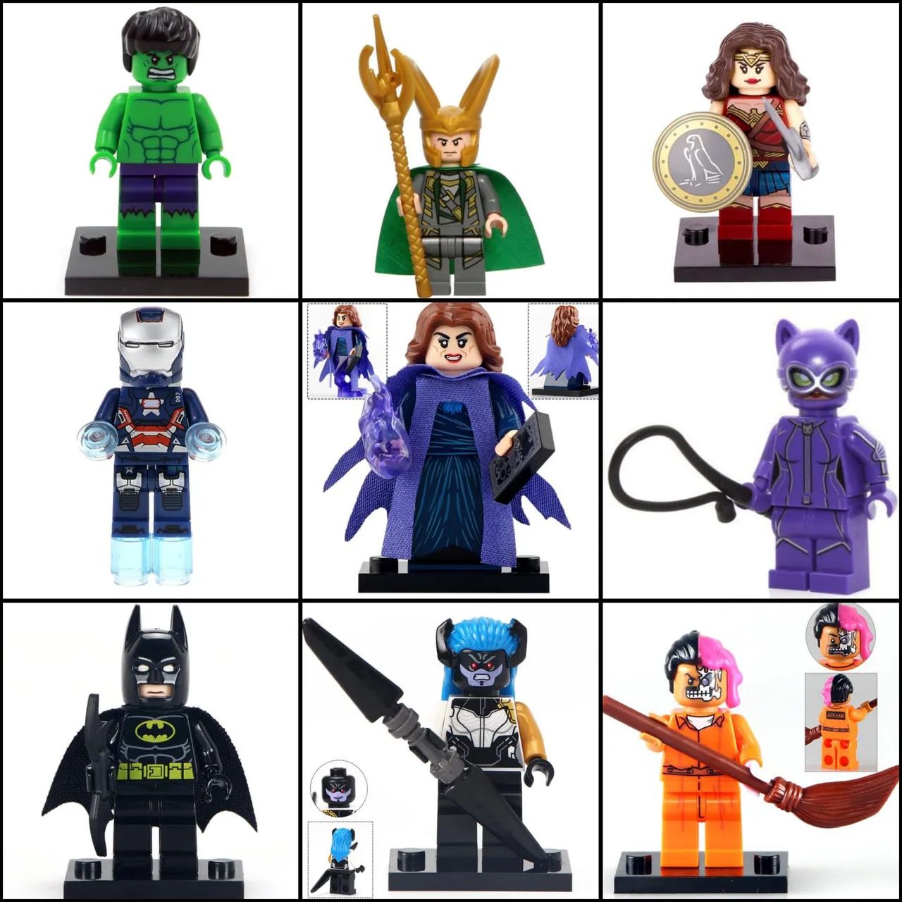 Bonecos LEGO Compatível - Heróis Marvel e DC