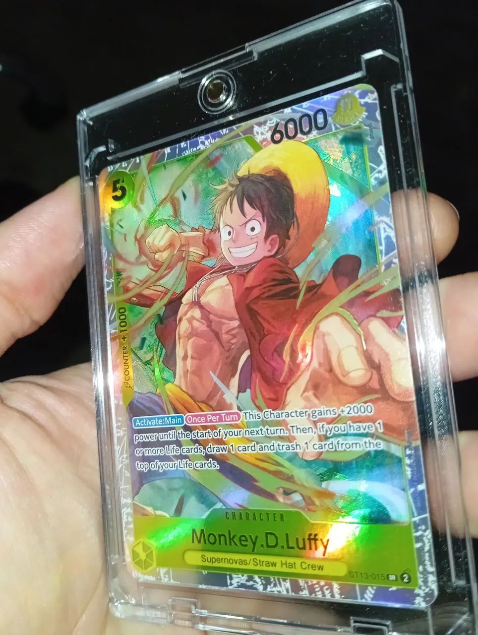 Carta One Piece Monkey d Luffy Rainbow Foil Original Perfeito Estado  - Foto 2