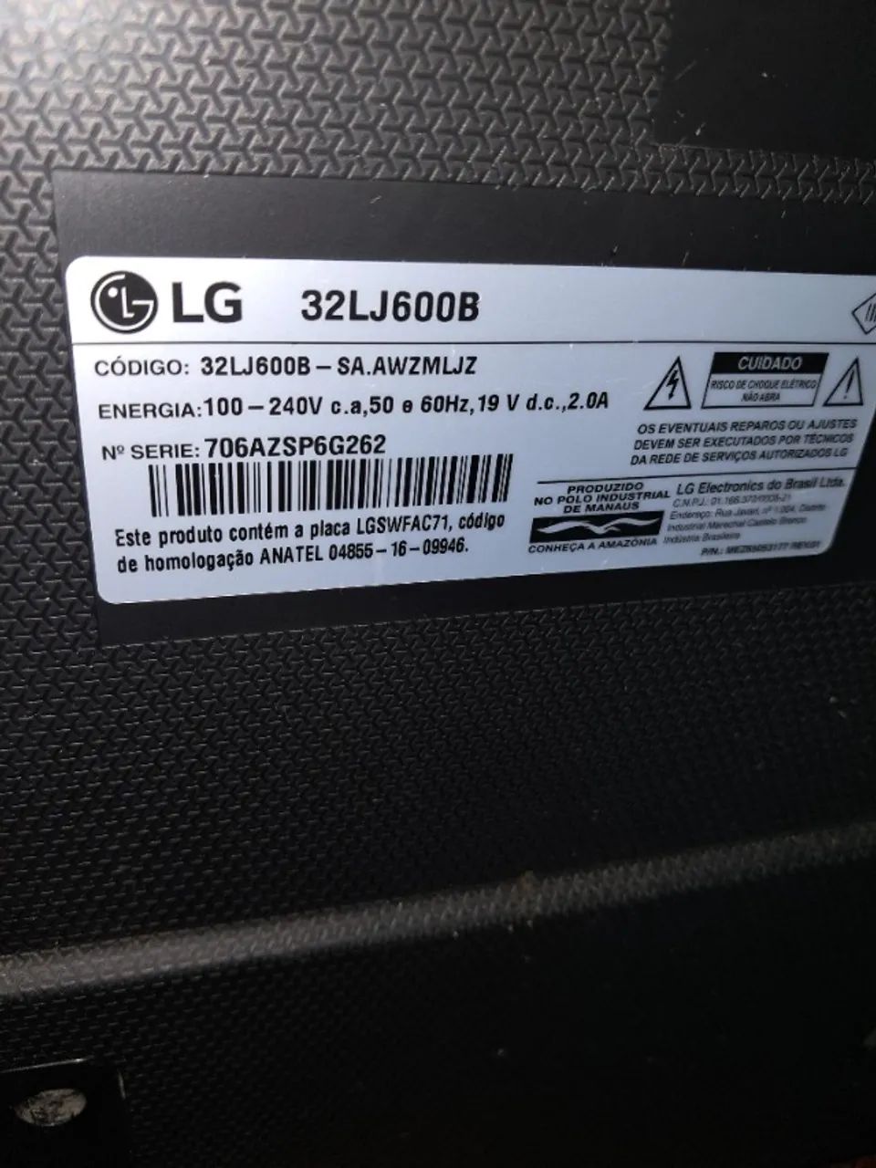 TV LG 32 polegadas widescreen