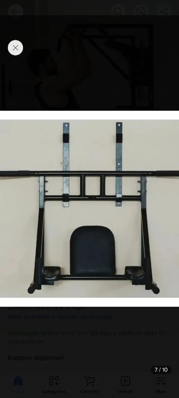 Barra fixa para exercícios em casa