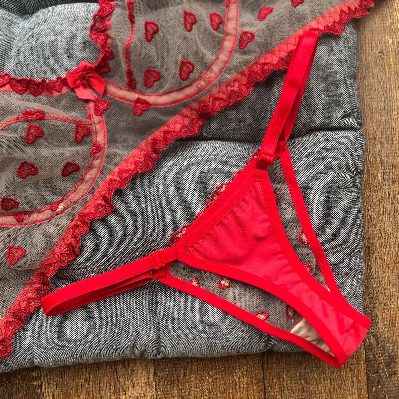 Conjunto de lingerie vermelha  - Foto 3