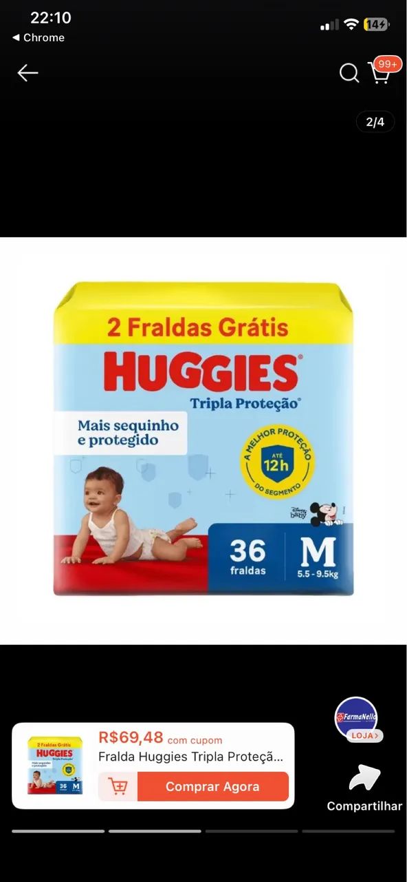 Fralda Huggies Tripla Proteção Tamanho M - Foto 3